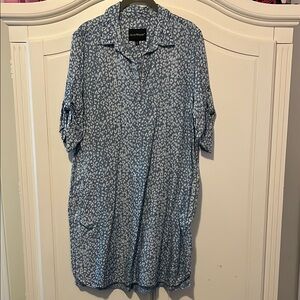 Blue Leopard Print Dress